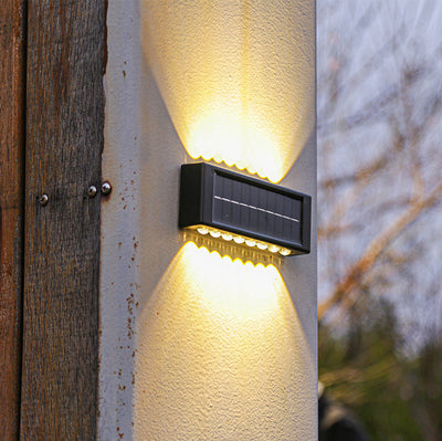 Modern Simplicity Solar Waterproof Rectangular ABS PVC LED Wall Sconce Lamp For Outdoor Patio