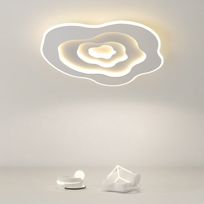 Modern Minimalist Clouds Acrylic Iron LED Flush Mount Ceiling Light For Living Room