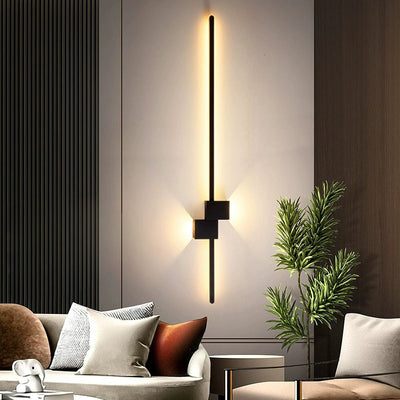 Modern Minimalist Strip Rectangle Iron Aluminum LED Wall Sconce Lamp For Living Room