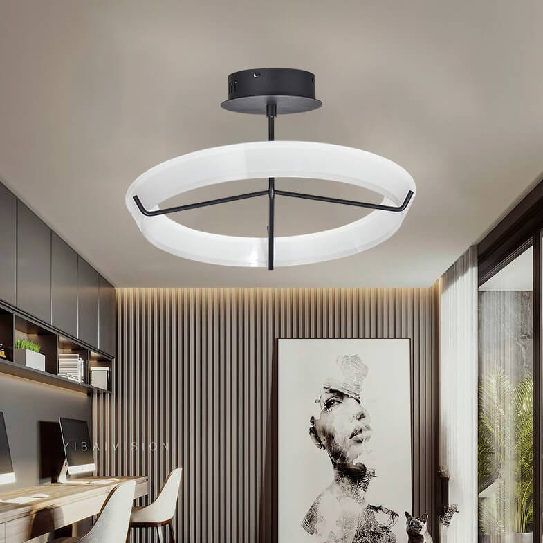 Modern Simplicity Iron Cirque LED Pendant Light For Living Room