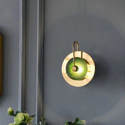 Contemporary Nordic Round Iron Glass LED Wall Sconce Lamp For Living Room