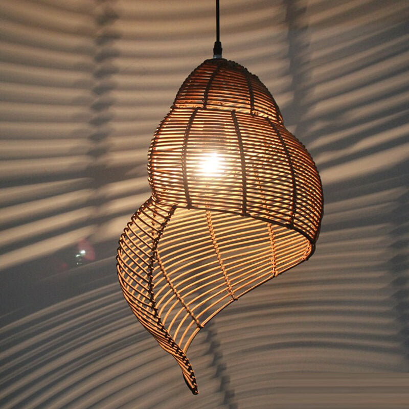 Modern Creative Personality Rattan Conch 1-Light Pendant Light