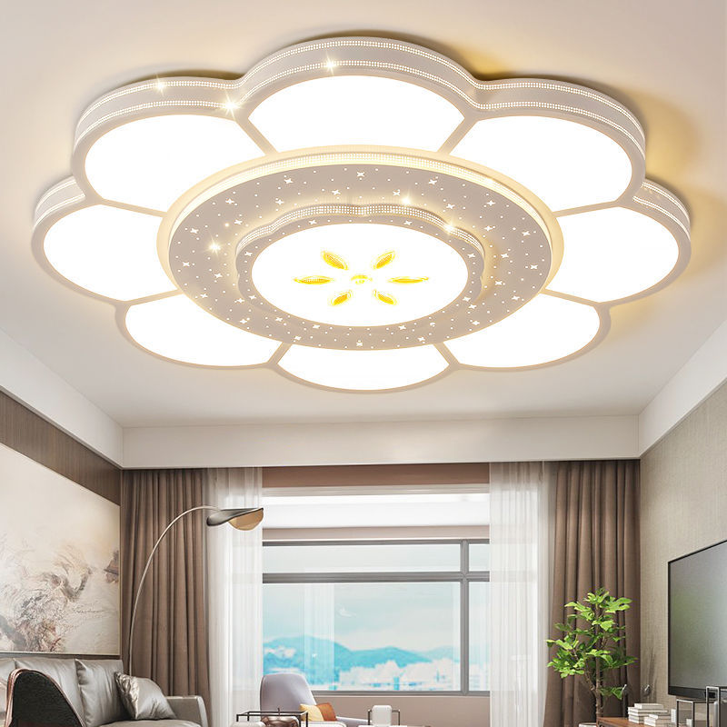 Modern Simplicity Iron Acrylic Round Flower LED Flush Mount Ceiling Light For Living Room