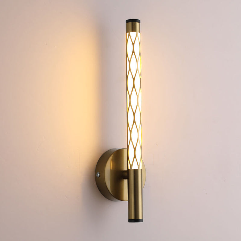 Modern Minimalist Cylindrical Hollow Iron PC LED Wall Sconce Lamp