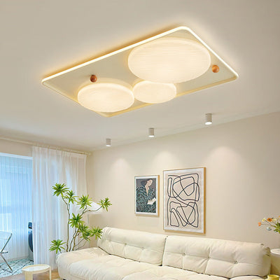 Modern Simplicity Square Rectangle Round Aluminum Iron Plastic Silicone LED Flush Mount Ceiling Light For Living Room