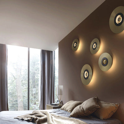 Modern Minimalist Round Concentric Circle Iron LED Wall Sconce Lamp For Bedroom