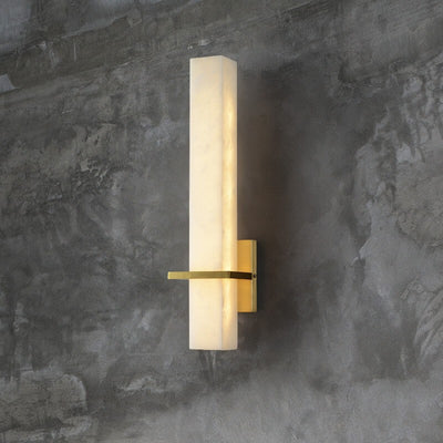 Modern Light Luxury Full Copper Rectangular Lucite LED Wall Sconce Lamp