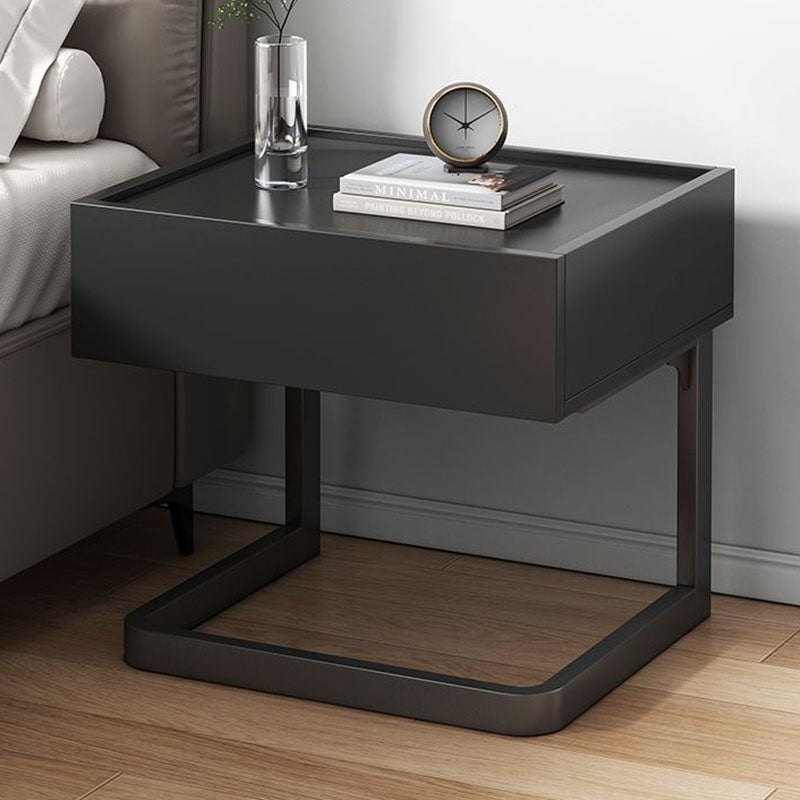 Modern Minimalist Rectangular Manufactured Board Tube Nightstand 1-Drawer For Bedside