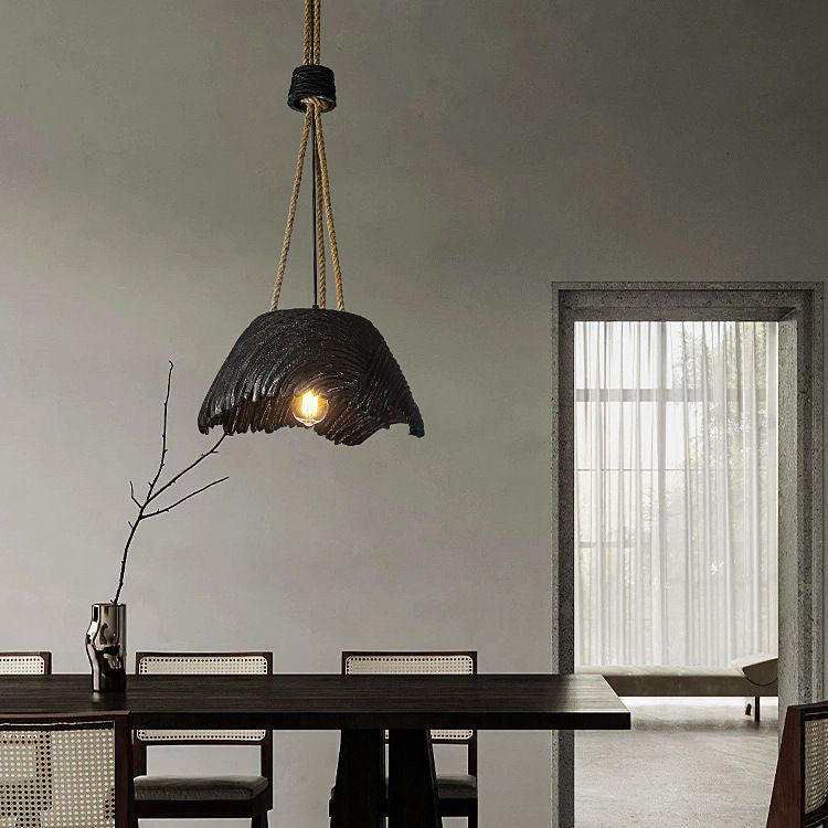 Traditional Vintage Round High Density Polystyrene 1-Light Chandelier For Living Room