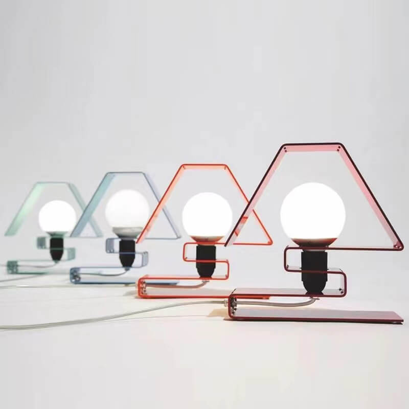 Modern Creative Geometric Iron Finish Frame 1-Light Table Lamp