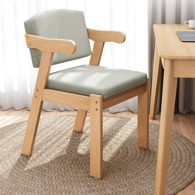 Contemporary Nordic Square Wood Fabric Chair Backrest Armrest For Living Room