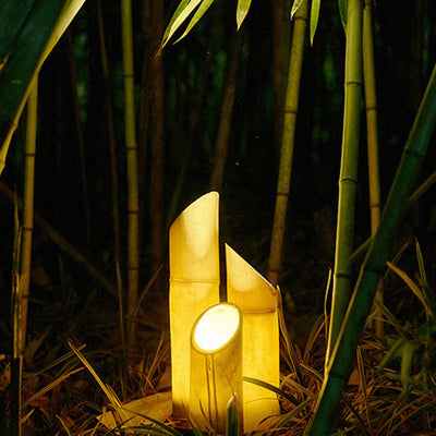 Contemporary Creative Waterproof Solar Resin Bamboo LED Landscape Lighting Outdoor Light For Garden