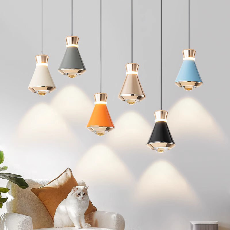 Contemporary Nordic Tapered Aluminum Acrylic LED Pendant Light For Living Room