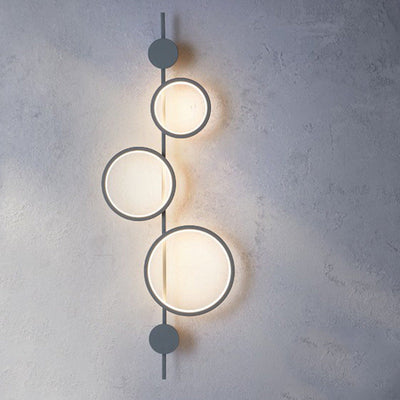 Modern Minimalist Multiple Circle Iron Silicone LED Wall Sconce Lamp For Living Room