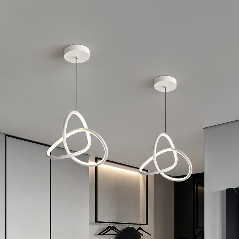 Modern Minimalist Triangular Ring-Shaped Aluminum Silicone LED Pendant Light