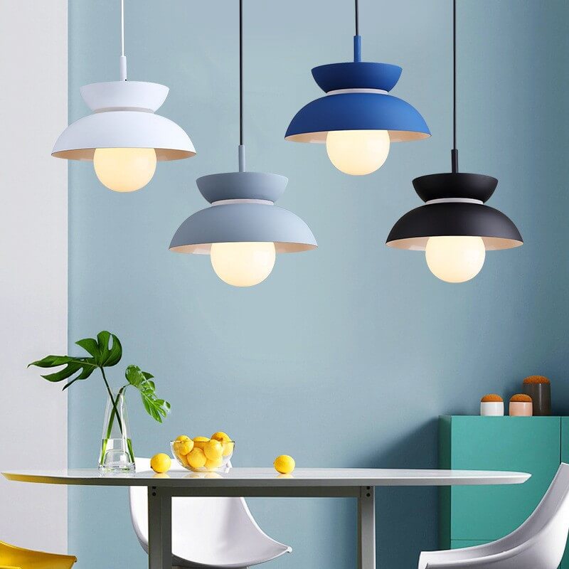 Nordic Minimalist Color Solid Aluminum 1-Light Pendant Light