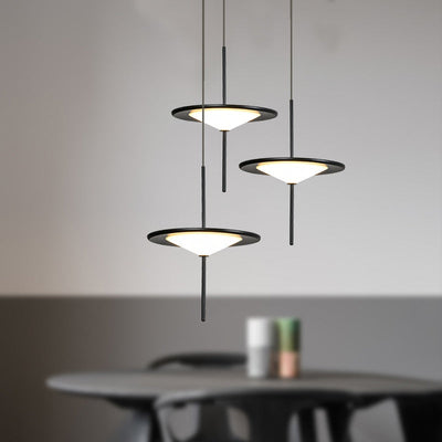 Contemporary Nordic Acrylic Flying Saucer Shade Hardware LED Pendant Light For Living Room