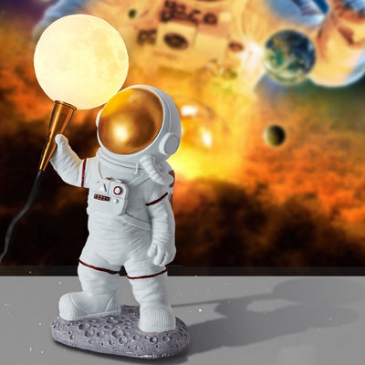 Contemporary Creative Cartoon Astronaut Resin ABS 1-Light Wall Sconce Lamp For Bedroom