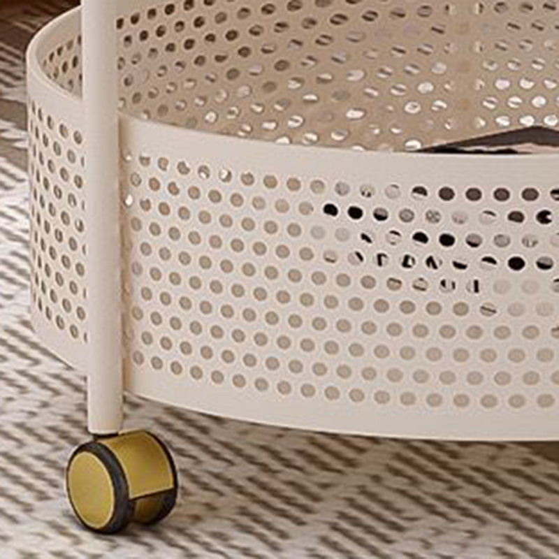 Modern Minimalist Removable Round Glass Metal End Table 3-Tier For Living Room