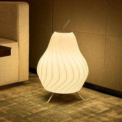 Contemporary Creative Pear Apple Iron PVC 3-Light Standing Floor Lamp For Bedroom