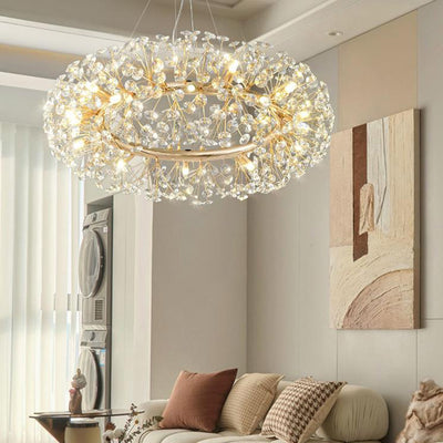 Modern Luxury Crystal Ring Strip 9/12/16/20/28-Light Chandelier For Dining Room