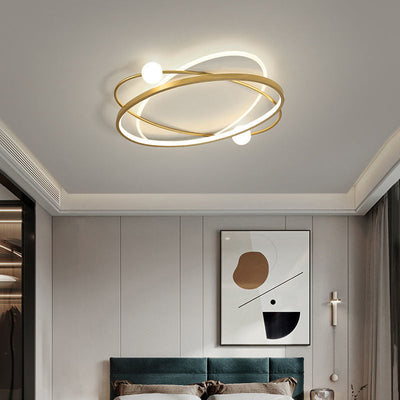 Modern Minimalist Circular Hardware Acrylic LED Flush Mount Ceiling Light For Bedroom