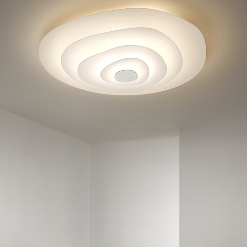 Modern Minimalist Multi-Layer Irregular Water Ripple Iron LED Flush Mount Ceiling Light For Living Room