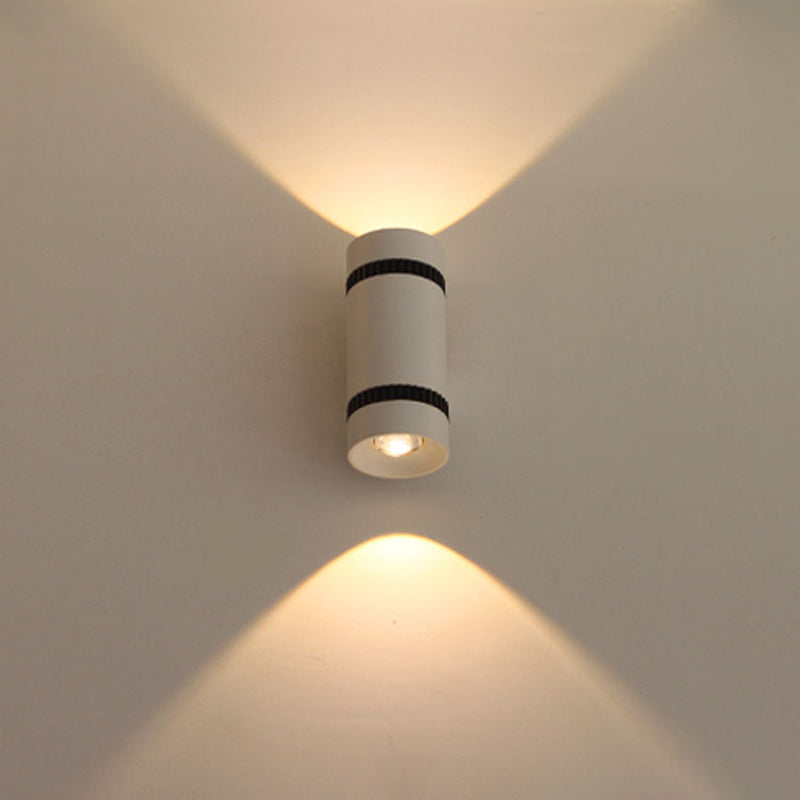 Modern Minimalist Cylinder Aluminum LED Wall Sconce Lamp For Living Room