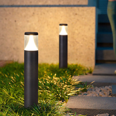 Modern Minimalist Solar Cylindrical Aluminum LED Lawn Landscape Light For Garden