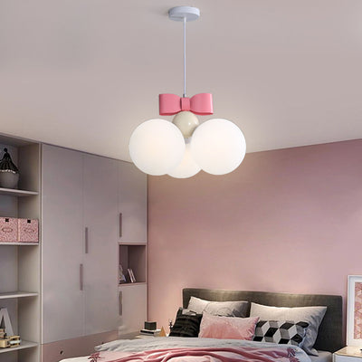 Modern Minimalist Bow Round Iron Resin 1/3 Light Pendant Light For Bedroom