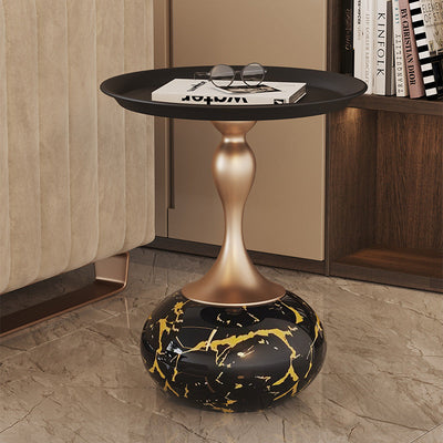 Modern Luxury Gourd Steel Ceramic Metal Coffee Table For Living Room