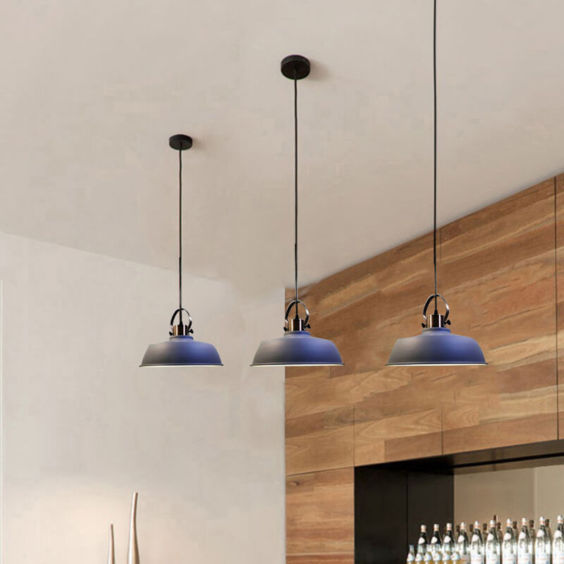 Nordic Minimalist Iron Round Pot Lid 1-Light Pendant Light