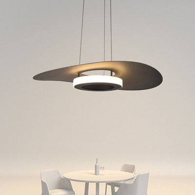 Modern Minimalist Round Flying Saucer Iron Acrylic LED Pendant Light For Living Room