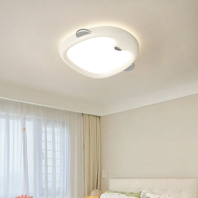 Contemporary Nordic Kids Iron Resin Acrylic Penguin LED Flush Mount Ceiling Light For Bedroom