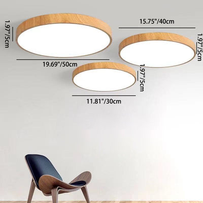 Contemporary Scandinavian Round PVC Iron LED Flush Mount Ceiling Light For Bedroom