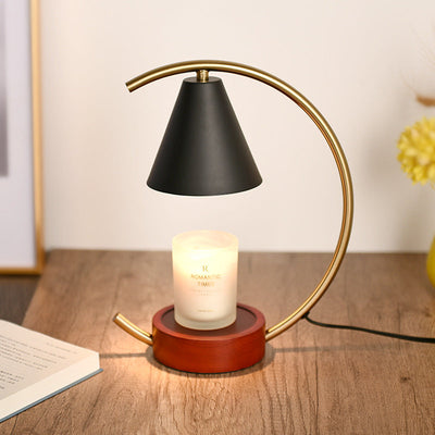 Contemporary Simplicity Tapered Hardware Wood Base 1-Light Melting Wax Table Lamp For Bedroom