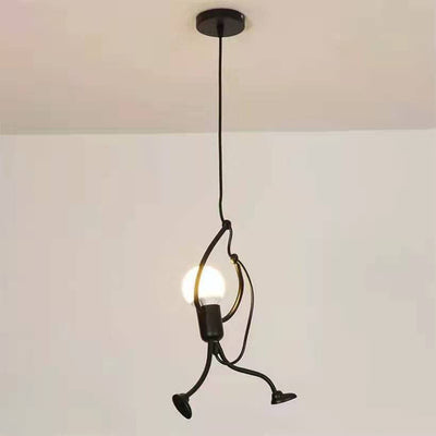 Contemporary Creative Hanging Figurine Iron Resin 1/3 Light Chandelier For Living Room