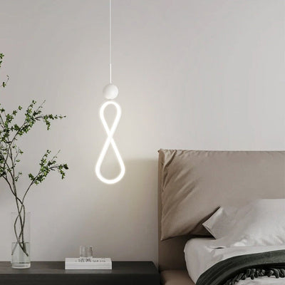 Contemporary Scandinavian Iron Silica Infinity Spiral LED Pendant Light For Bedroom