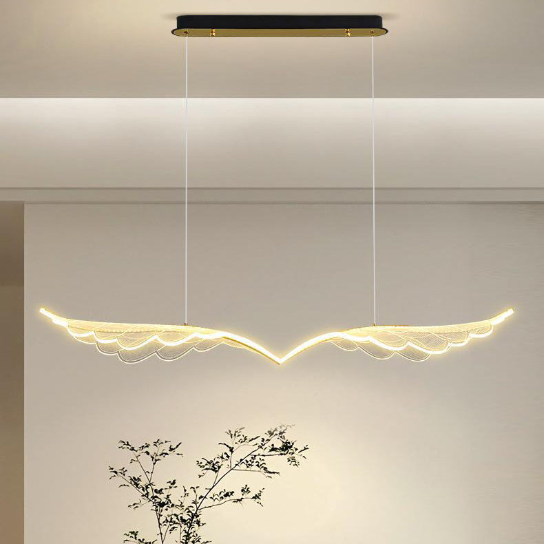 Contemporary Creative Angel Wing Acrylic Shade Hardware LED Island Light Pendant Light For Bedroom