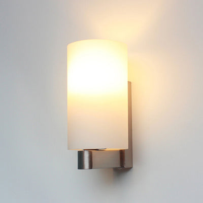 Modern Minimalist Iron Glass Cylinder 1-Light Wall Sconce Lamp For Hallway