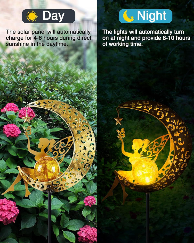 Modern Art Deco Moon Fairy Lamp Iron LED Outdoor Light For Garden