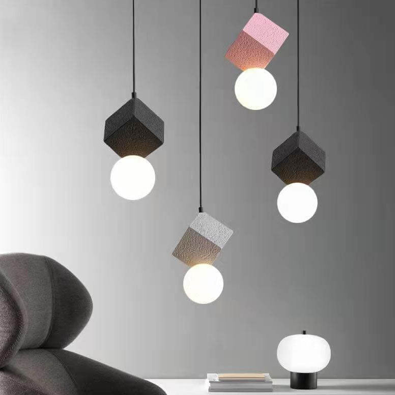 Nordic Minimalist Solid Color Resin 1-Light Pendant Light