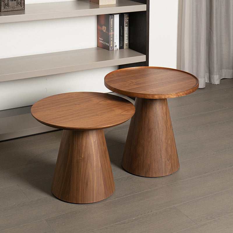 Modern Minimalist Round Wood Coffee Table For Living Room