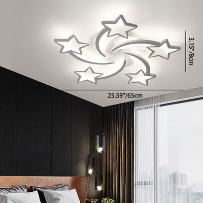 Modern Minimalist Star Hardware Acrylic LED Semi-Flush Mount Ceiling Light For Living Room