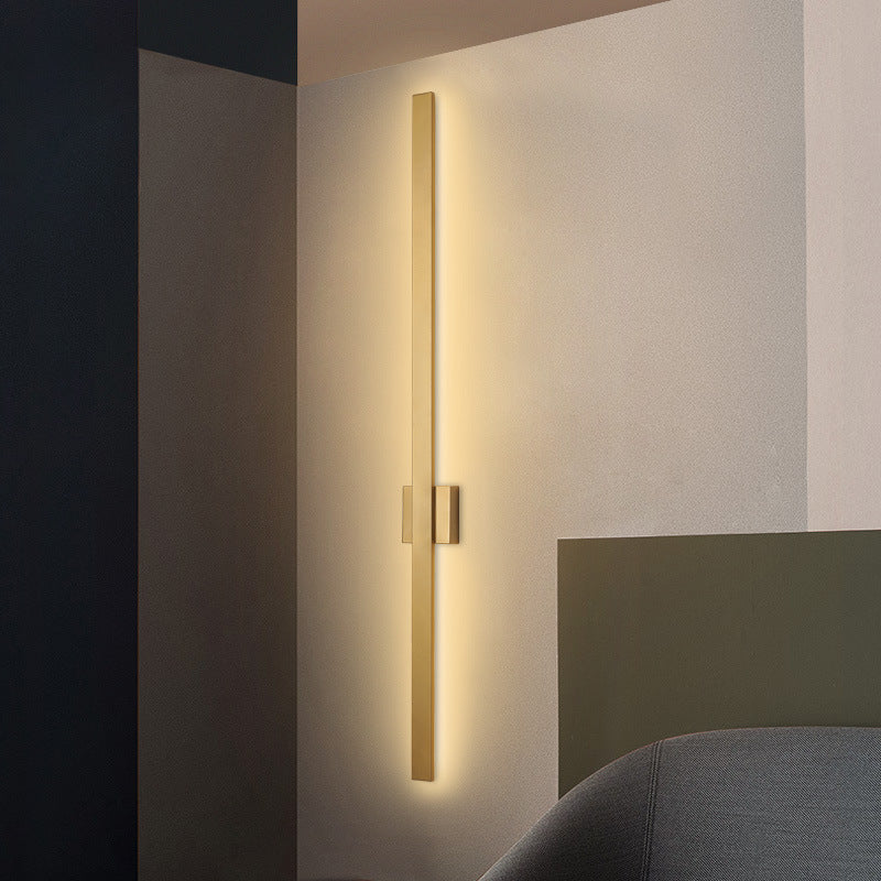 Modern Minimalist Long Strip Iron Acrylic LED Wall Sconce Lamp For Living Room