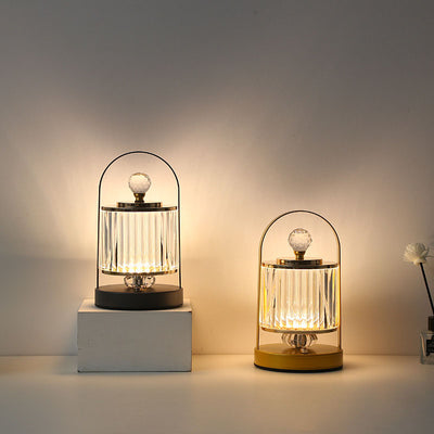 Modern Light Luxury Handheld Metal Cylindrical LED Table Lamp