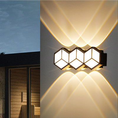 Traditional European Waterproof Aluminum Acrylic Lozenge LED Wall Sconce Lamp For Outdoor Patio