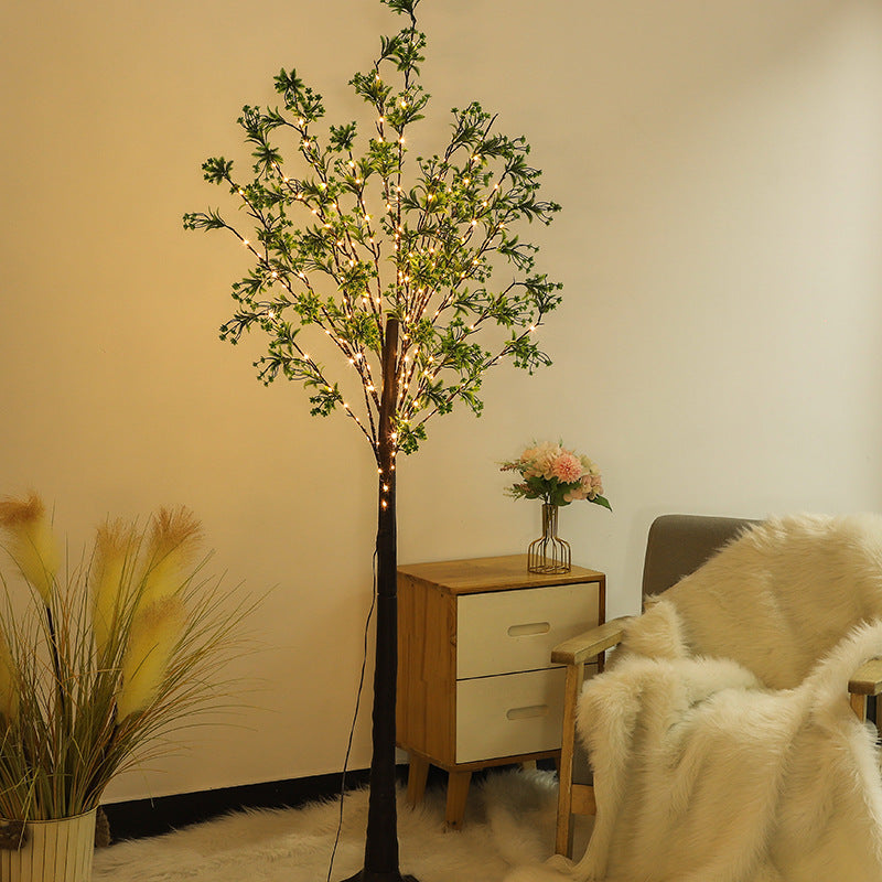 Modern Art Deco Waterproof Copper PP Tree USB LED Standing Floor Lamp For Bedroom