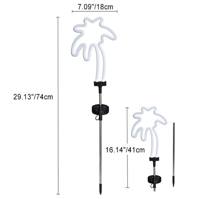 Modern Minimalist Solar Waterproof Coconut Tree Pineapple Line PVC Stainless Steel LED Outdoor Light For Garden