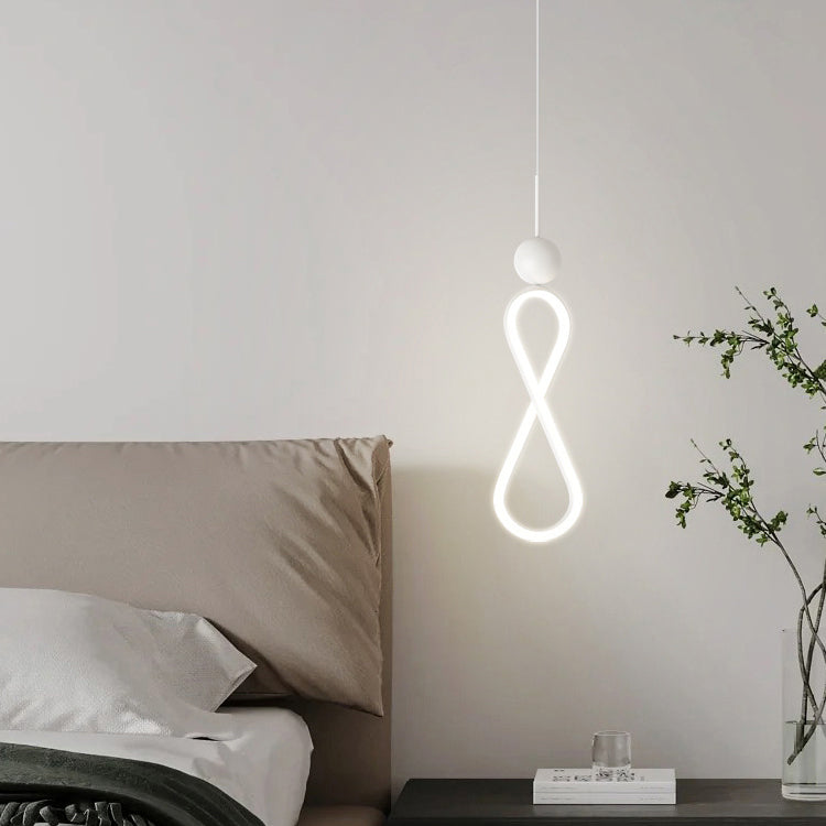 Contemporary Scandinavian Iron Silica Infinity Spiral LED Pendant Light For Bedroom